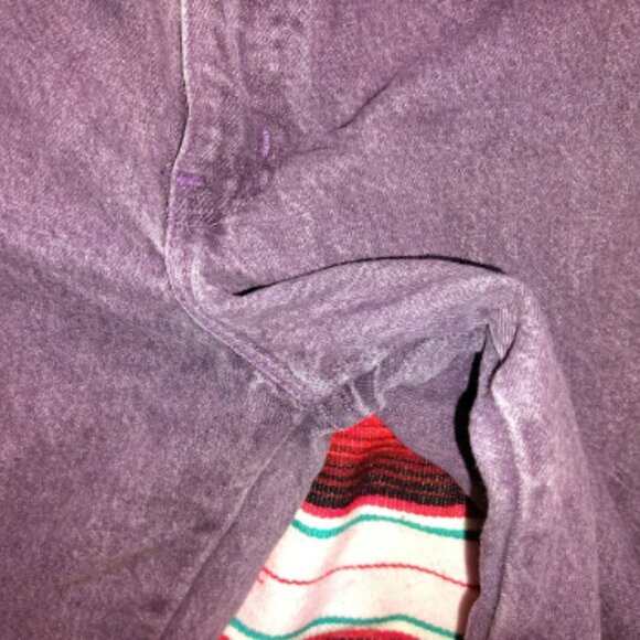 Vintage 90s Lorielle Purple Denim High Waist Women's Size 13/14 Tapered Jeans. - Picture 7 of 10